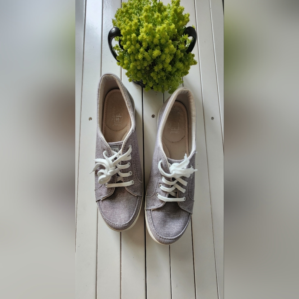 Keds Gray Canvas Low-Top Casual Sneakers OrthoLite Insoles Size 7.5